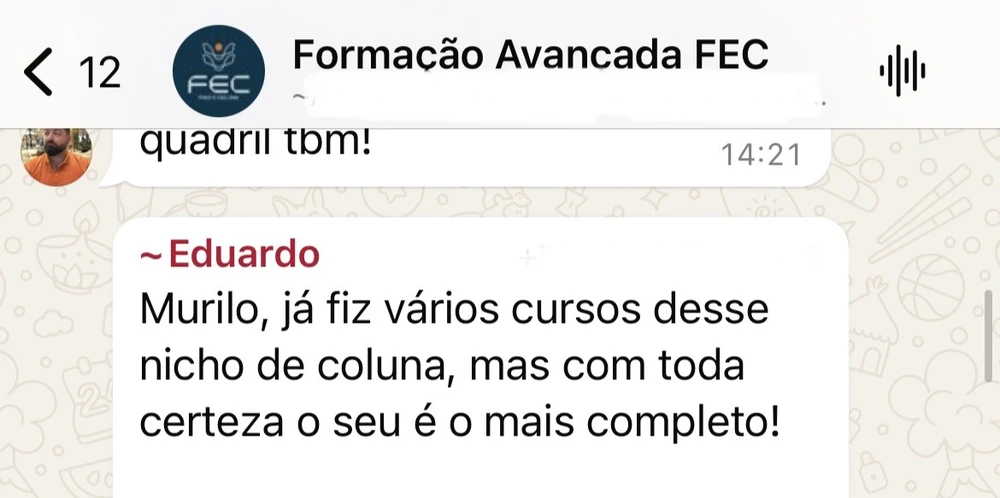 Depoimento de aluno da Formação Online 2